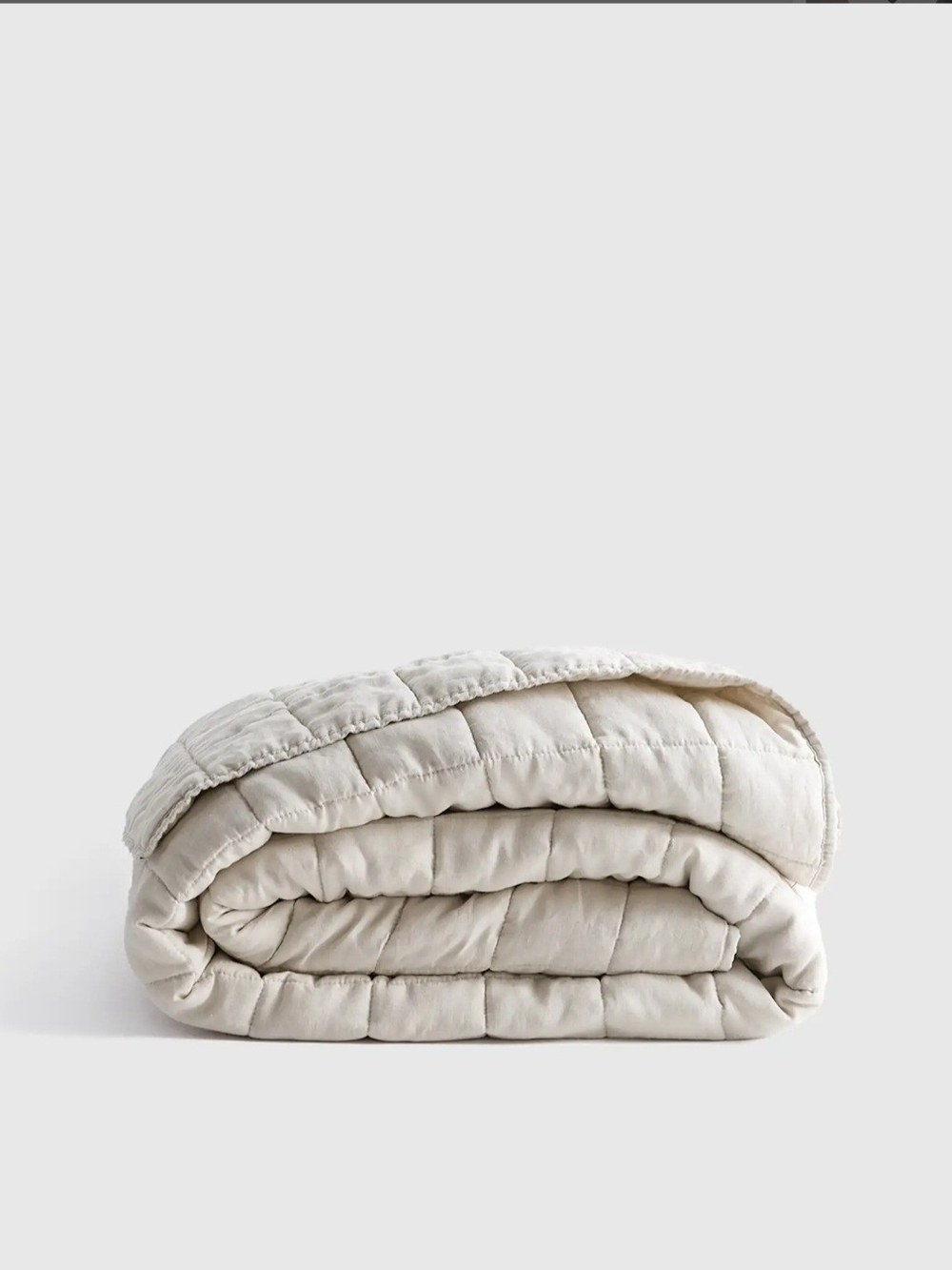 Quince Cream Quilted Cotton Blanket